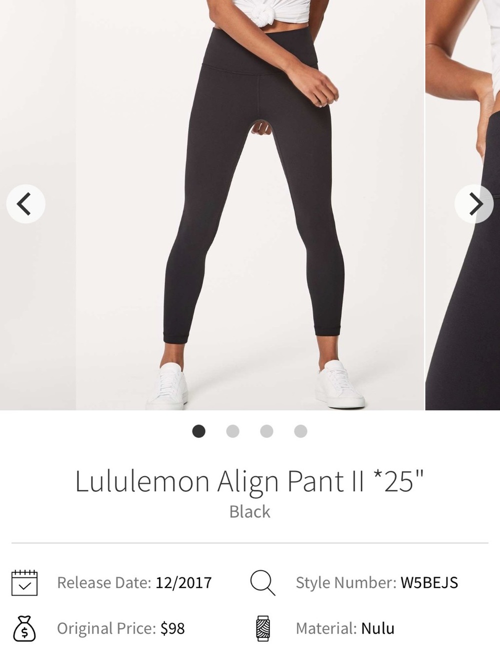 lululemon align 25”, black, size 14